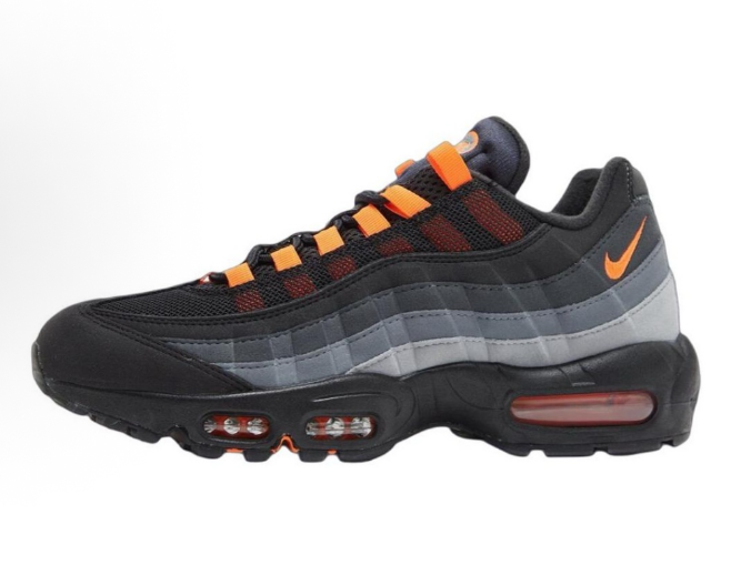 Nike Air Max 95 Sneakers in Black Grey Orange - product image from the listing.