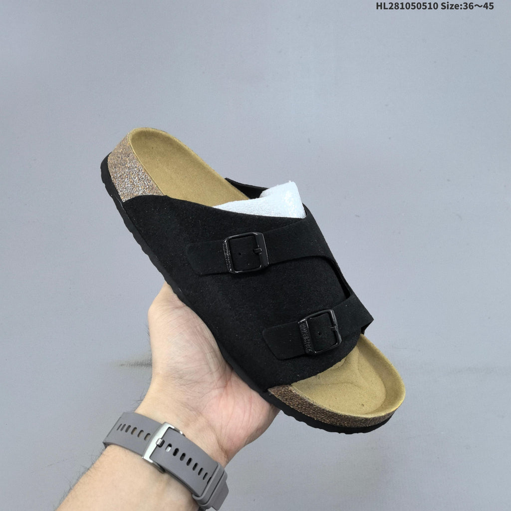 Arizona Two-Strap Slide Sandals Black 1029257 by Birkenstock - product image from the listing.