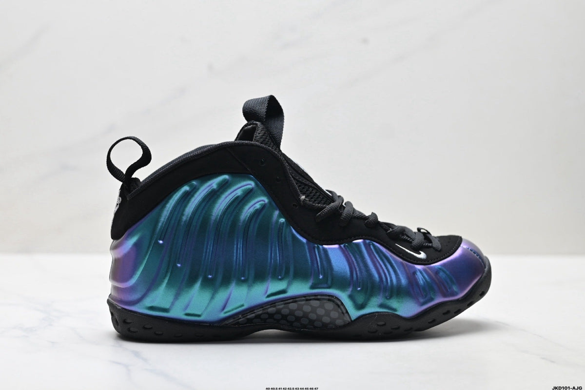Nike Air Foamposite One Penny Hardaway Sneakers in Black Blue Purple - product image from the listing.