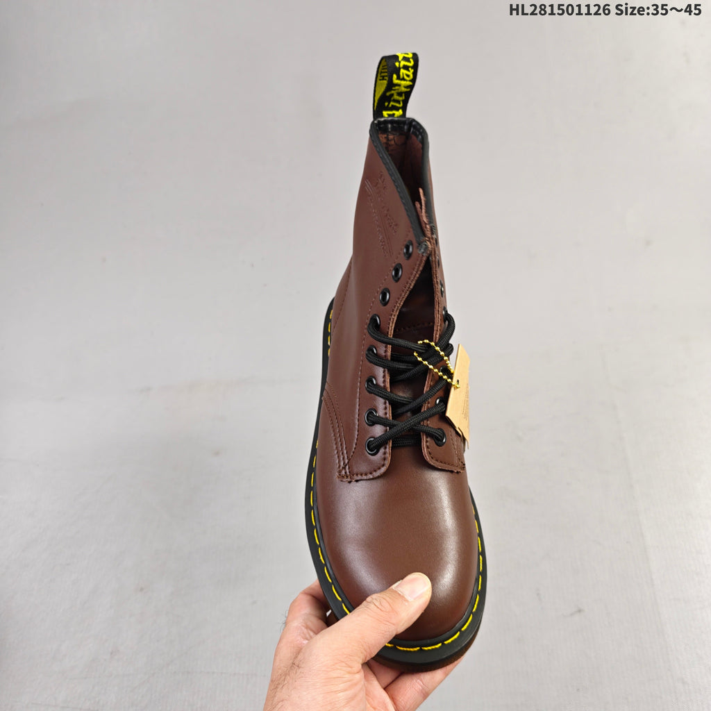 1461 Brown Lace-Up Platform Boots by Dr. Martens - product image from the listing.