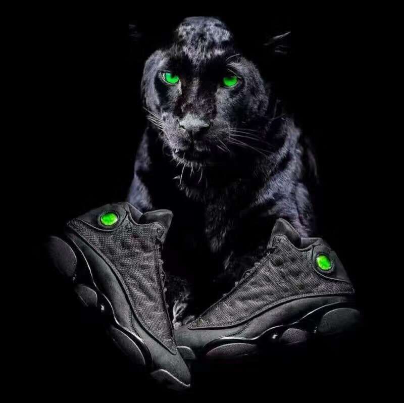 Air Jordan 13 Retro Black Cat Basketball Sneakers in Black - product image from the listing.
