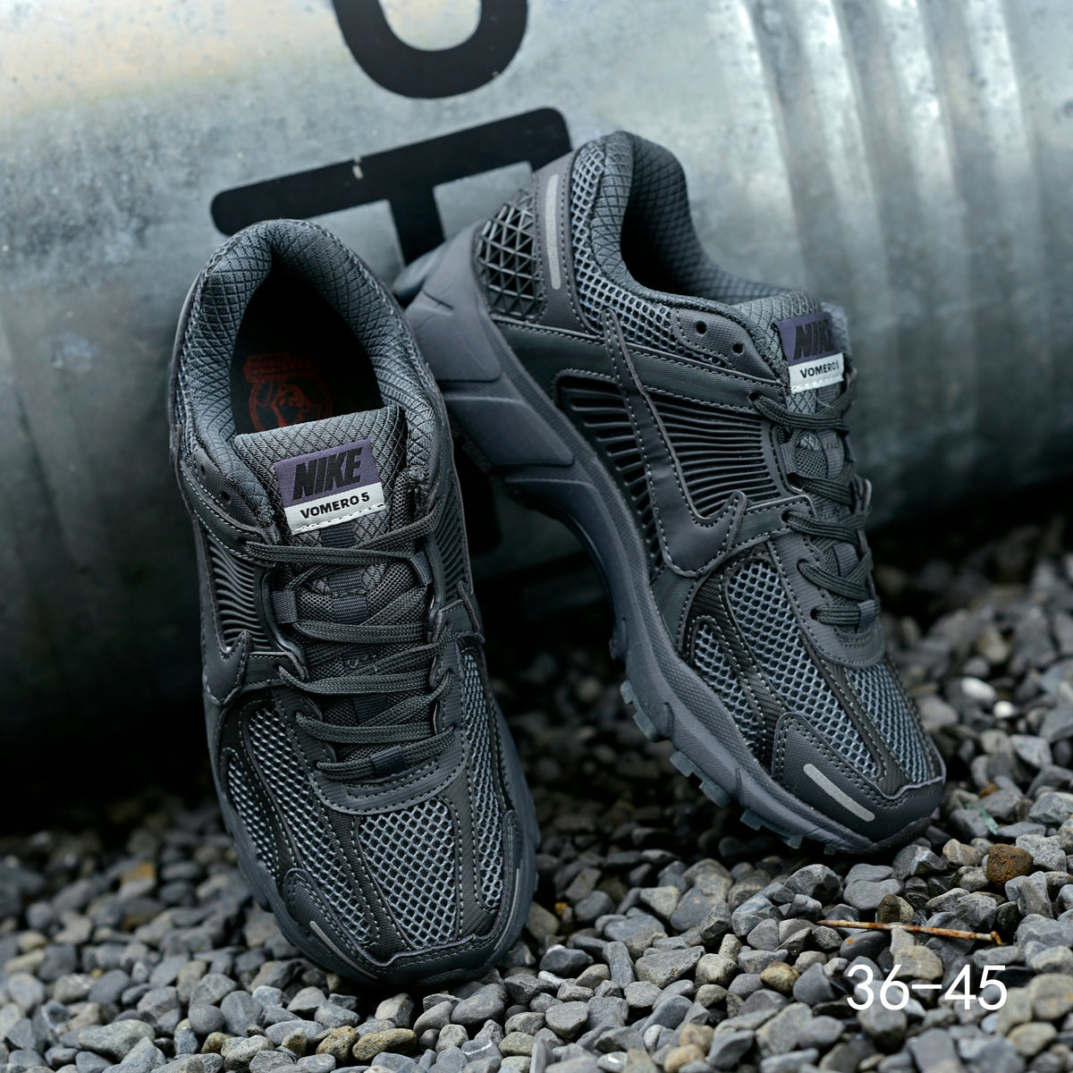 Charcoal Grey Nike Air Zoom Vomero 5 Sneakers - product image from the listing.