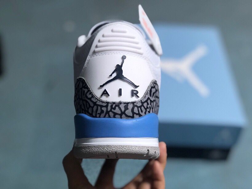 Air Jordan 3 Retro White Royal Blue Sneakers - product image from the listing.