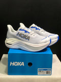 White and Blue HOKA Skyward X Running Shoes - product image from the listing.