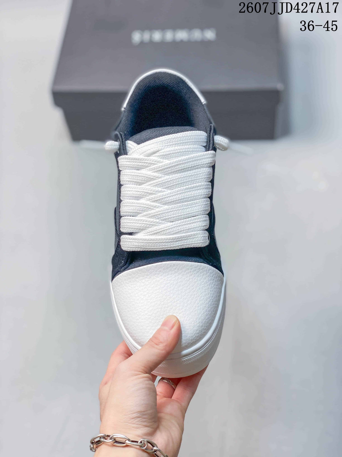 NUMERIS Denim Sneakers in Navy and White 07JJD427A - product image from the listing.