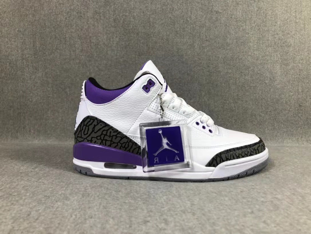 Air Jordan 3 SE Denim White Purple Sneakers - product image from the listing.