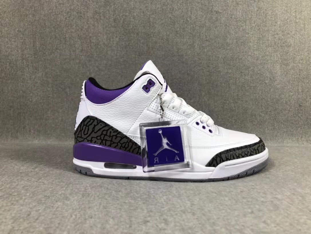 Air Jordan 3 SE Denim White Purple Sneakers - product image from the listing.
