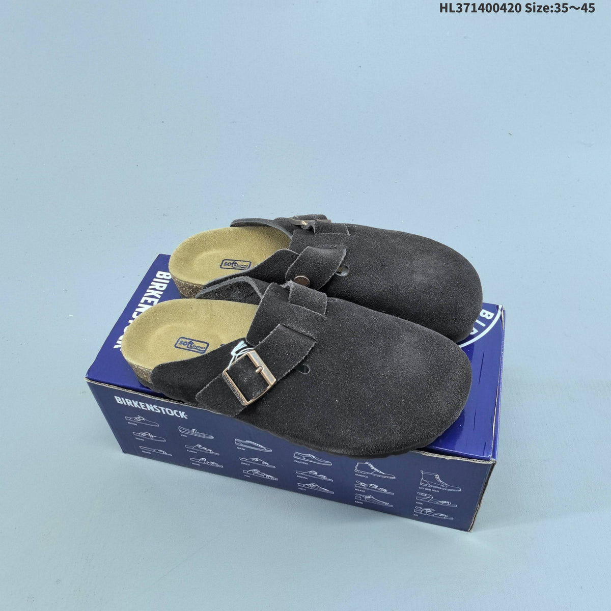 Boston VL Suede Clogs with Adjustable Buckle by Birkenstock - product image from the listing.