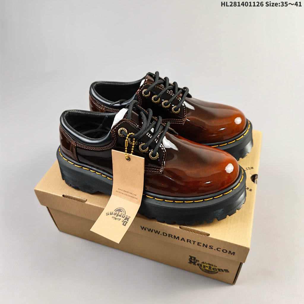 Dr. Martens 1460 Smooth Platform Lace-Up Shoes, in Dark Brown - product image from the listing.