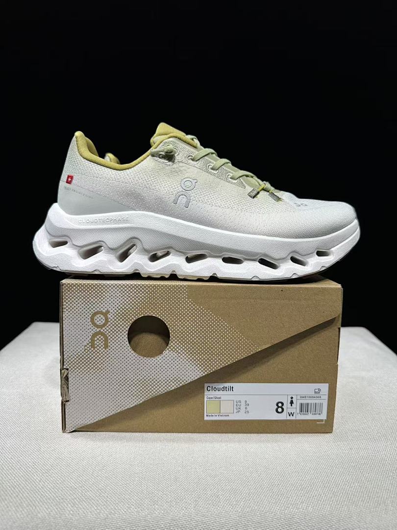 White and Yellow On Cloudtilt Sneakers - product image from the listing.