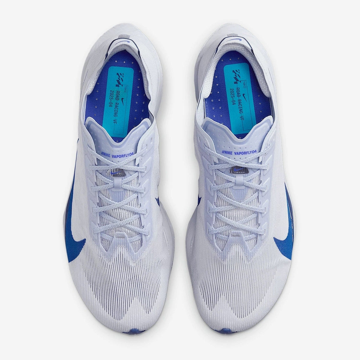 Nike Vaporfly Next% 4 Road Racing Shoes, in White and Blue HF6414-001 - product image from the listing.