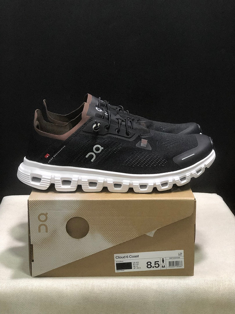 Black and Brown On Cloud 6 Coast Sneakers - product image from the listing.