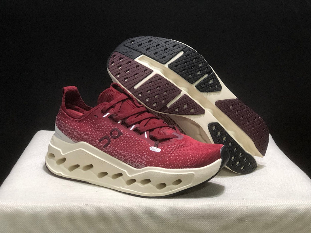 On Cloudsurfer Max Sneakers in Burgundy - product image from the listing.