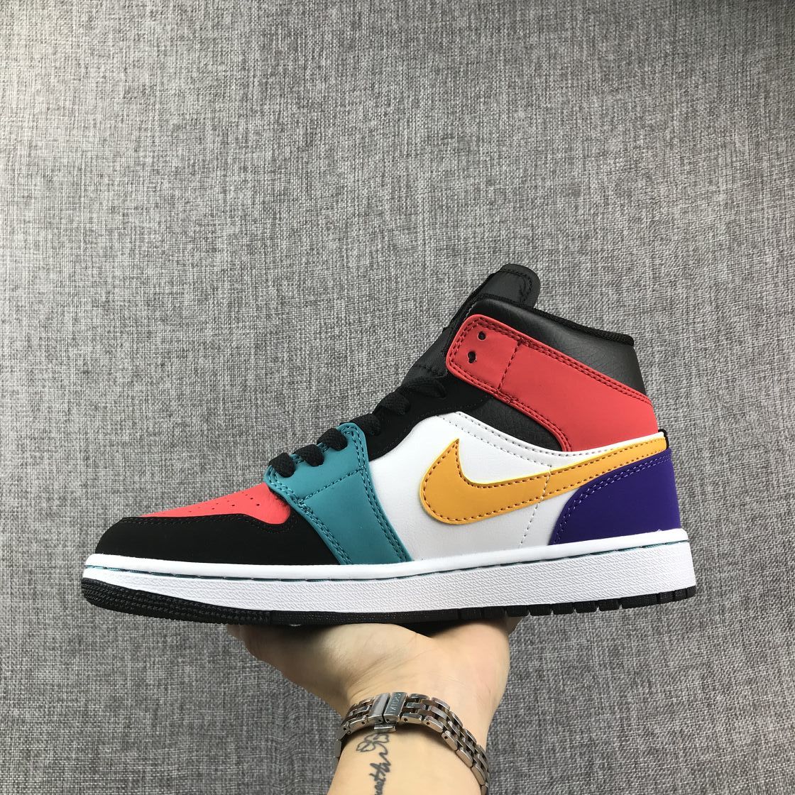 Jordan 1 Mid High-Top Sneakers in Multicolor - product image from the listing.