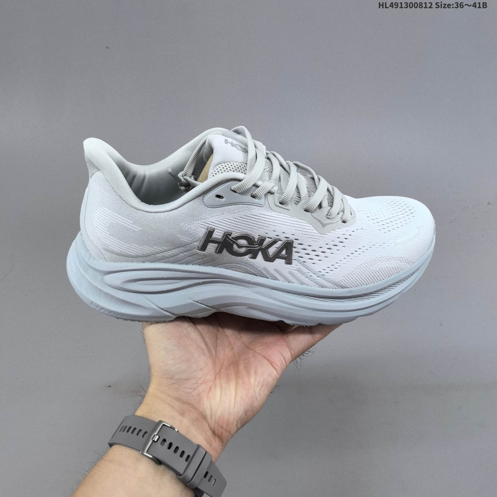 HOKA Clifton 11 Running Shoes in White - product image from the listing.