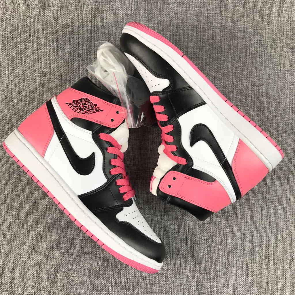 Air Jordan 1 High Sneakers Pink Black White 861428-101 - product image from the listing.