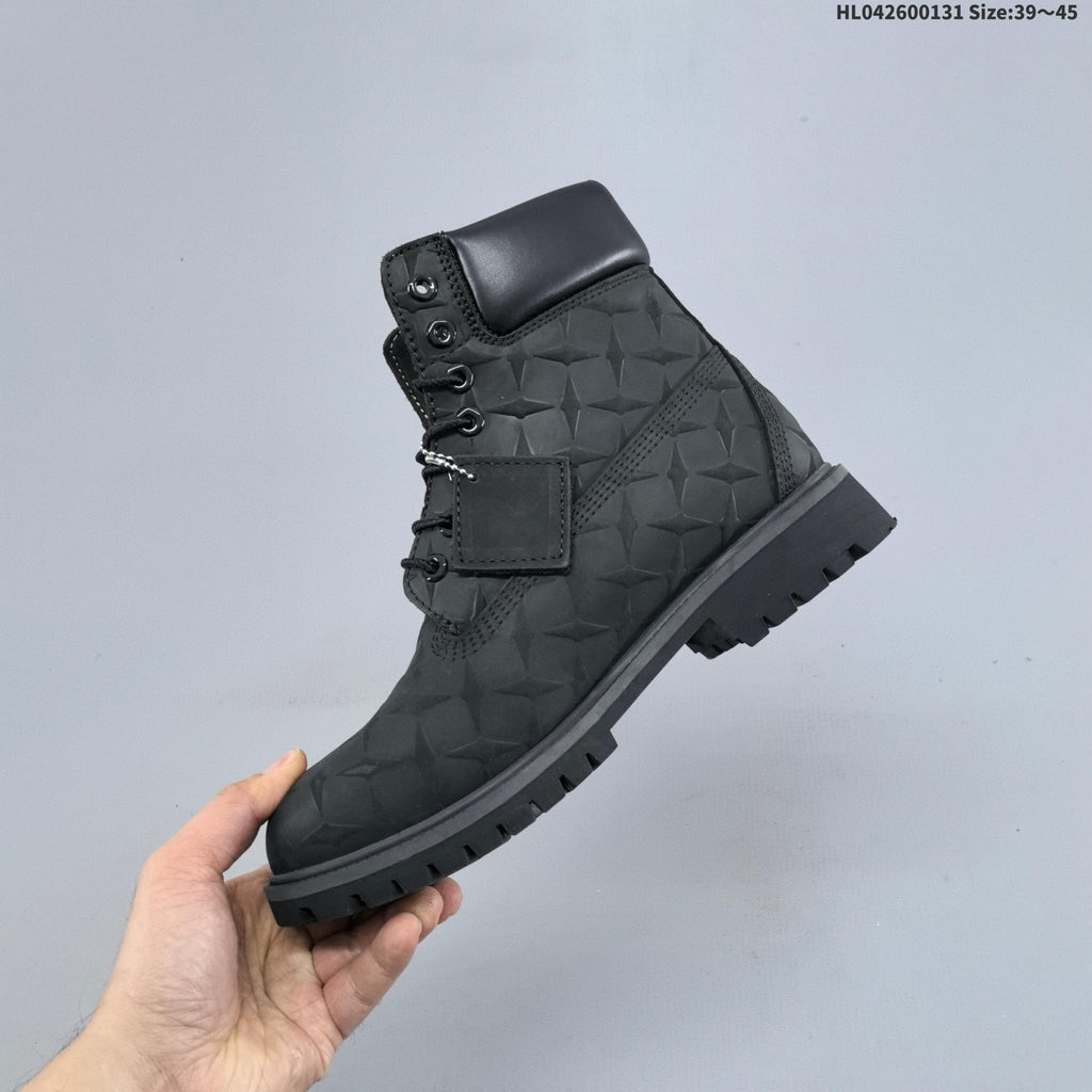 Embossed Leather-Style Lace-Up Boots by Timberland - product image from the listing.