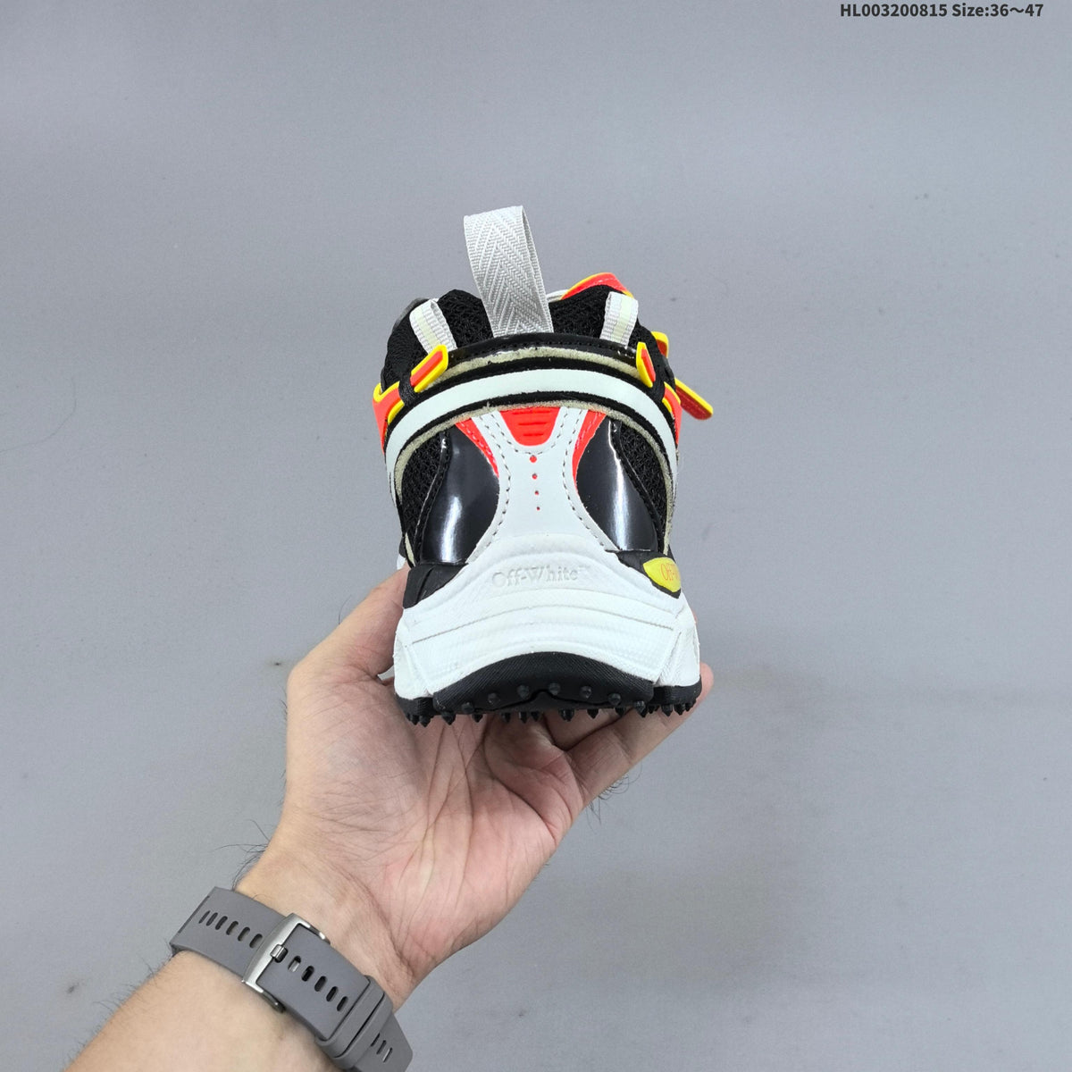 Black and Orange Off-White Be Right Back Low-Top Sneakers - product image from the listing.