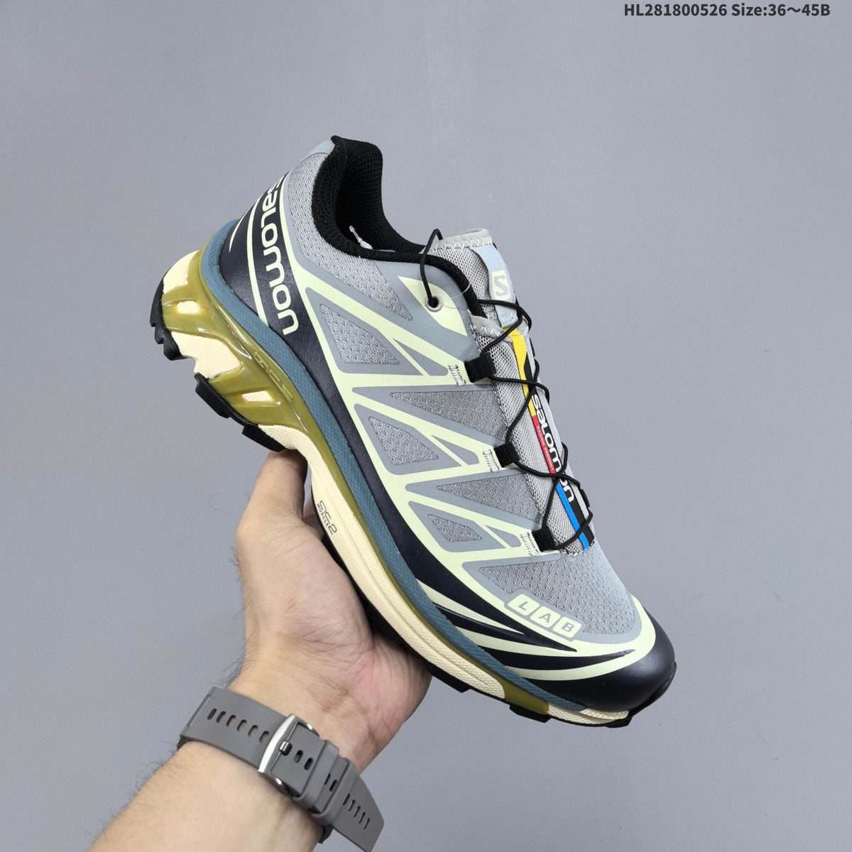Salomon XT-6 Expanse Trail Running Sneakers in Grey - product image from the listing.