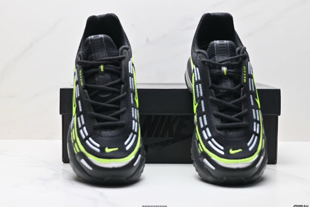 Nike Air Max 720 Sneakers in Black and Volt Green - product image from the listing.