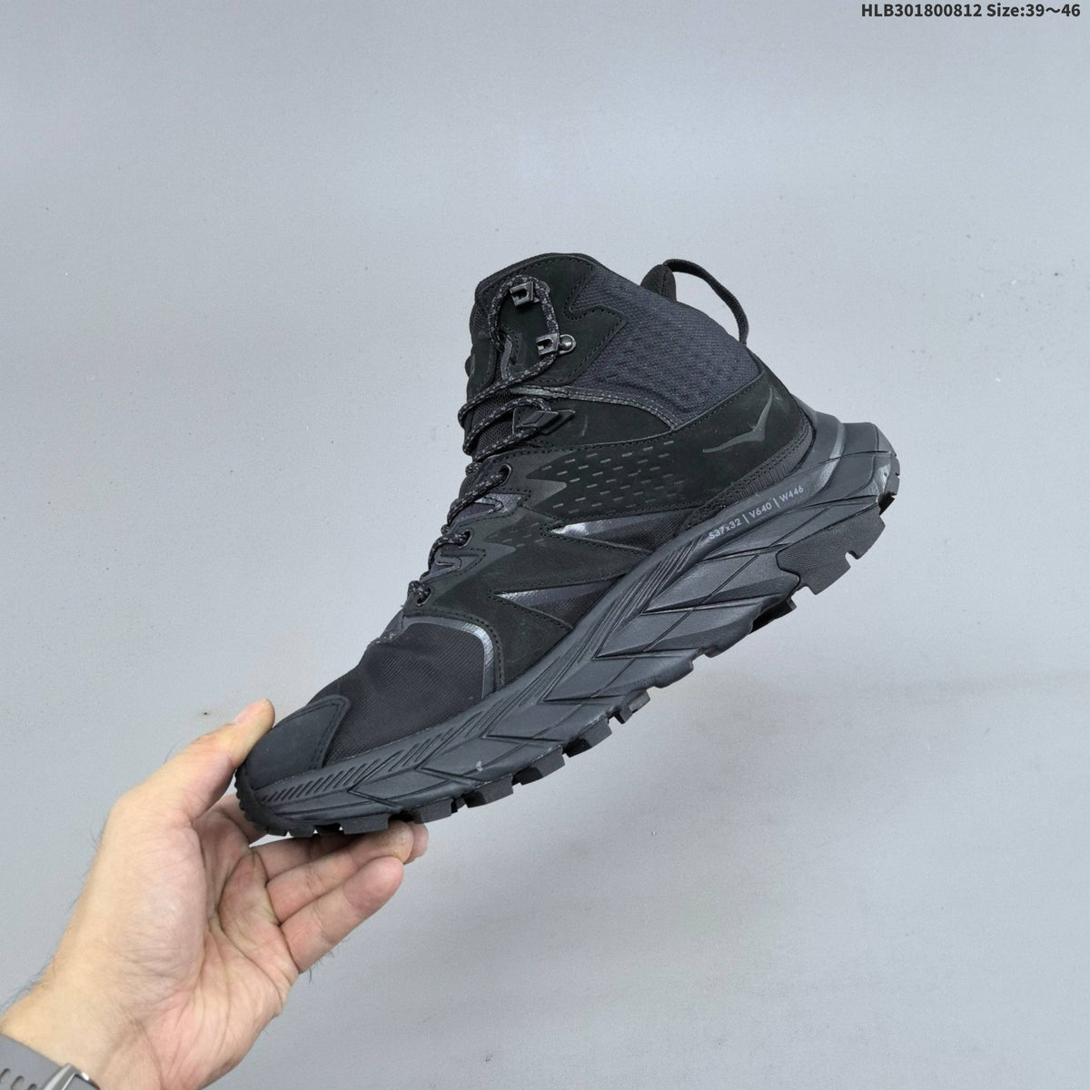 HOKA Kaha 2 GTX Mid Hiking Shoes in Black - product image from the listing.