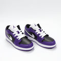 Jordan 1 Low Sneakers in Black Purple White 553560-501 - product image from the listing.