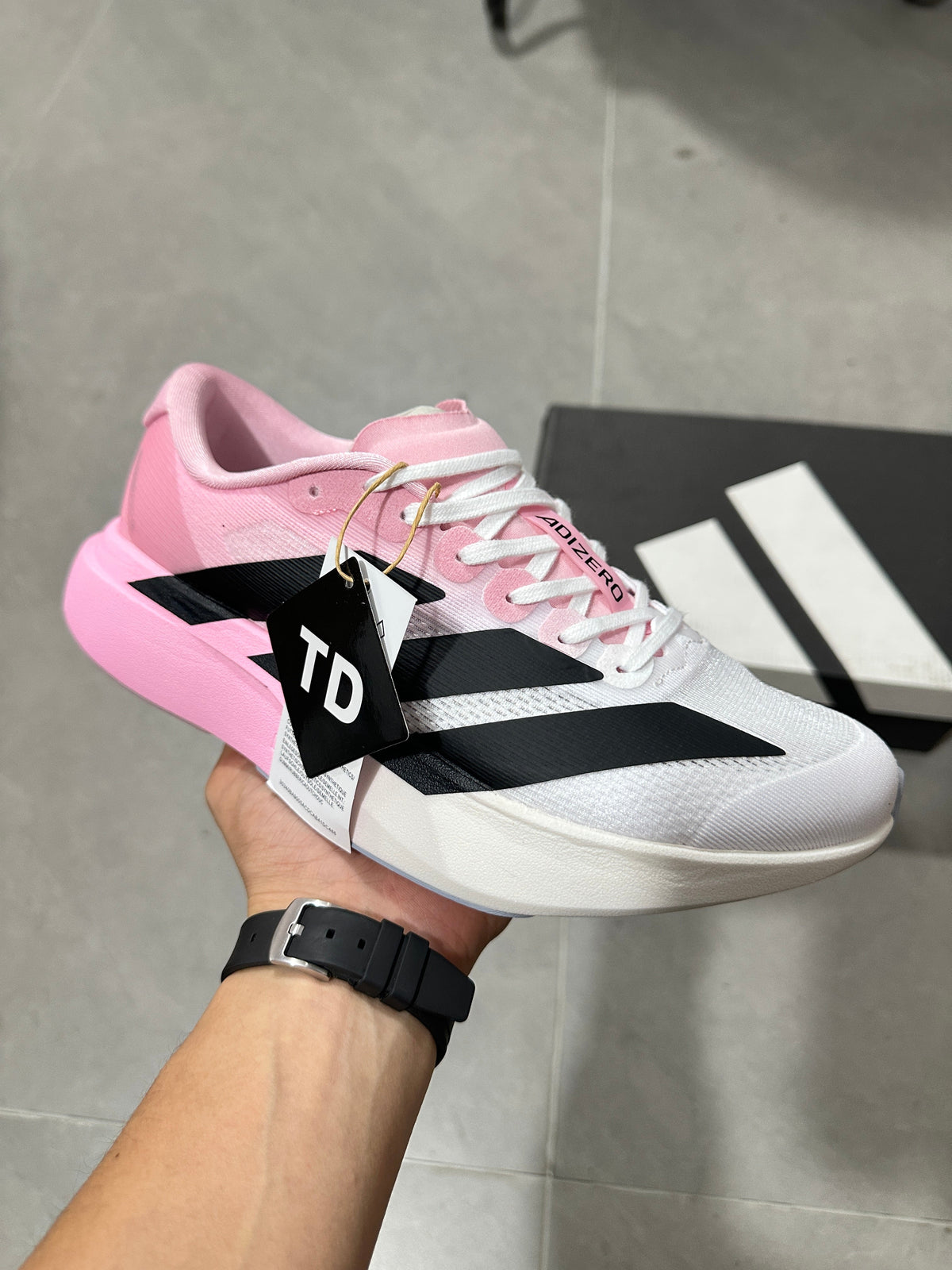 adidas Lightstrike Pro Running Shoes in Pink White JH6206 - product image from the listing.