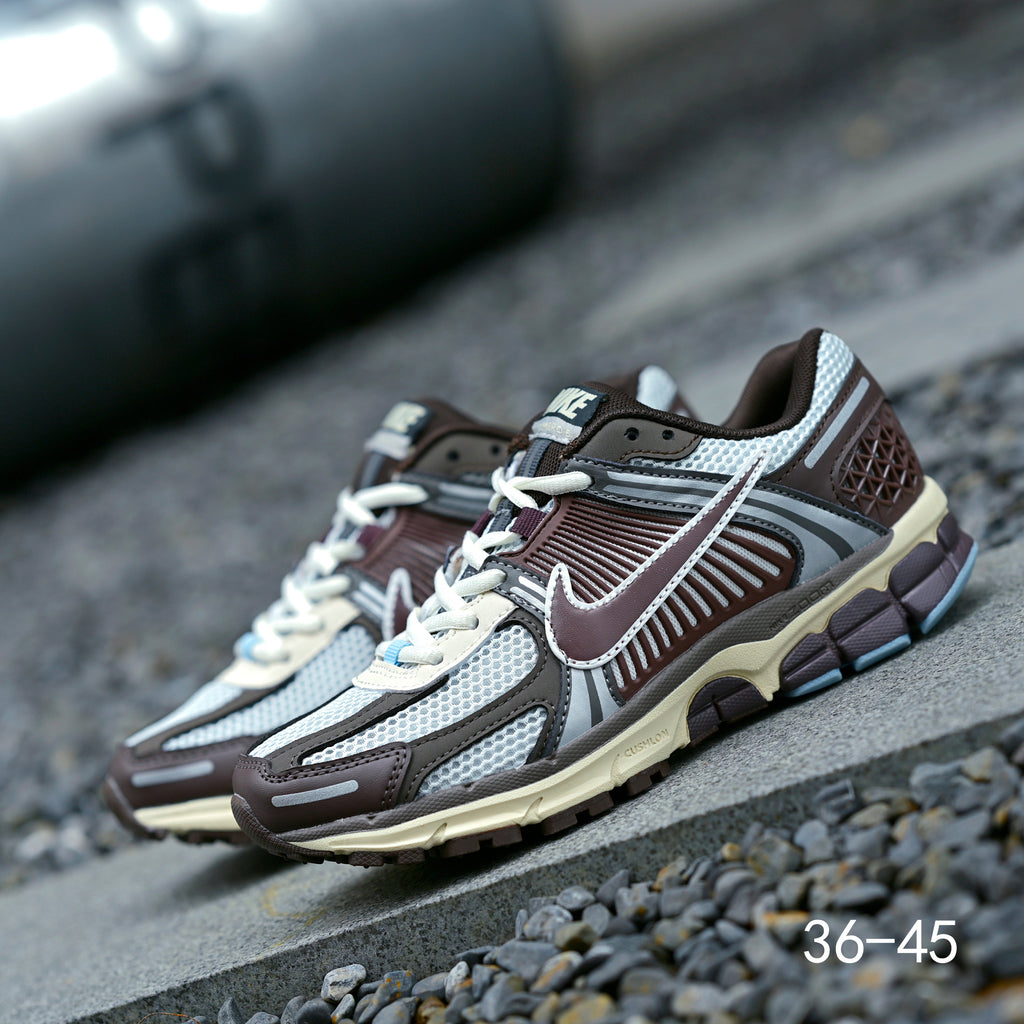 Brown and Blue Nike Air Zoom Vomero 5 Sneakers - product image from the listing.