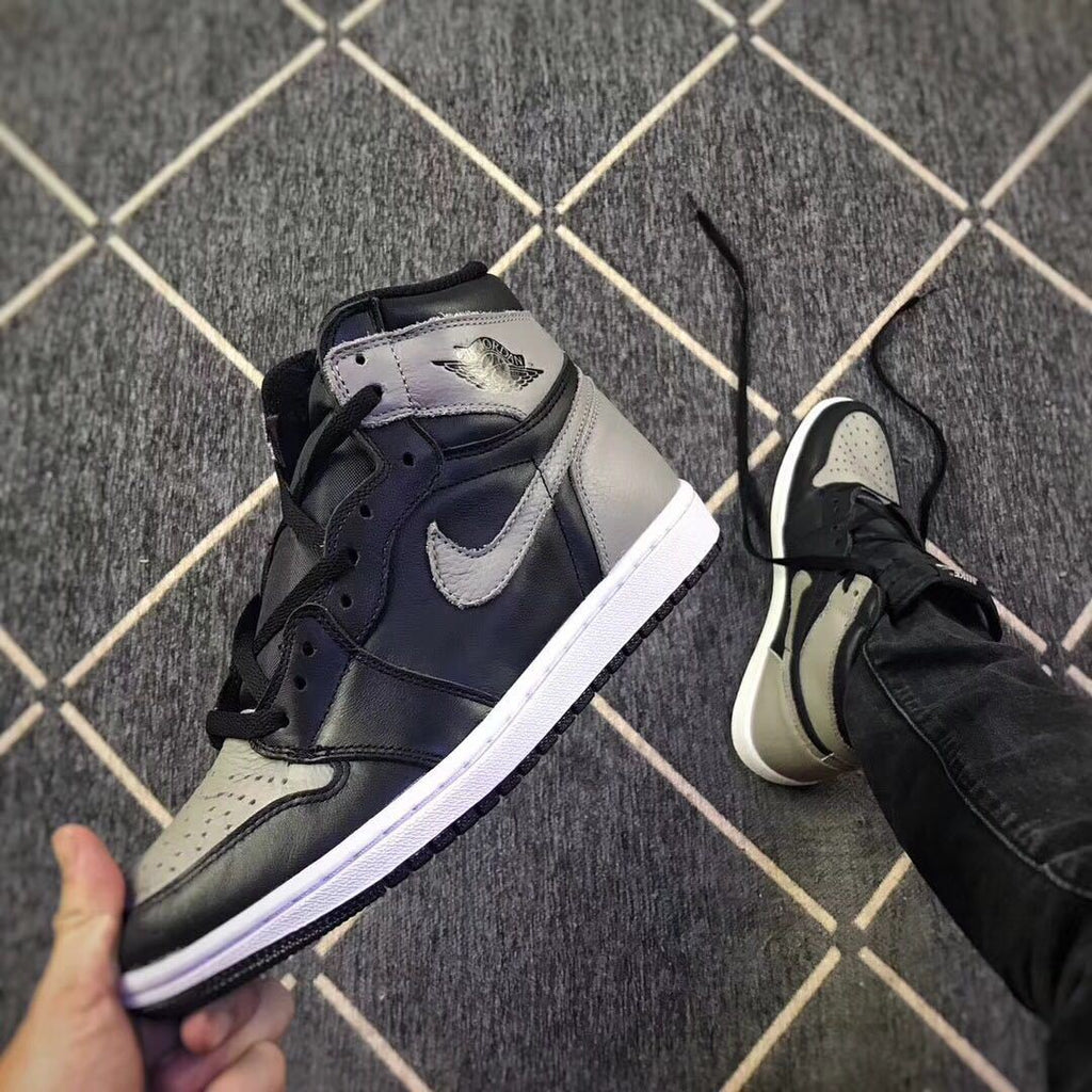Air Jordan 1 High Shadow Sneakers in Black and Grey - product image from the listing.