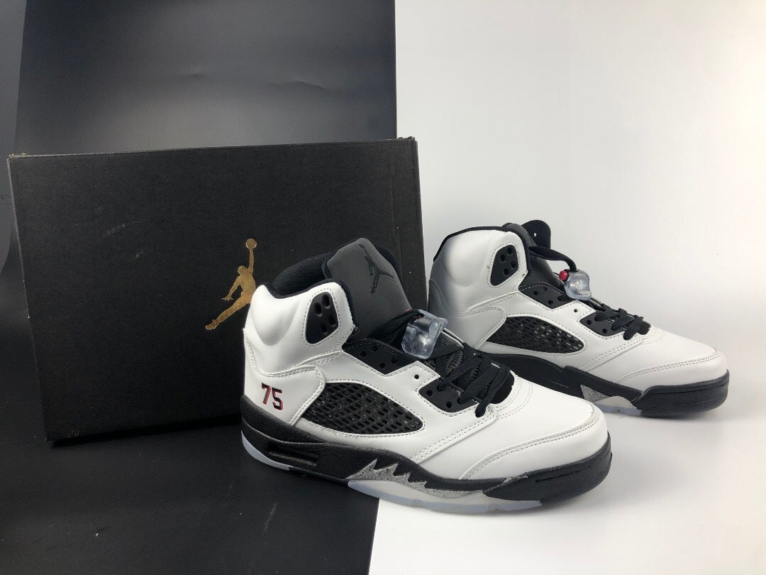 Jordan 5 Retro White Paris High-Cut Sneakers - product image from the listing.