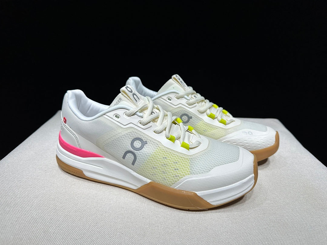 On THE ROGER Advantage Pro Tennis Shoes in White Beige Pink - product image from the listing.