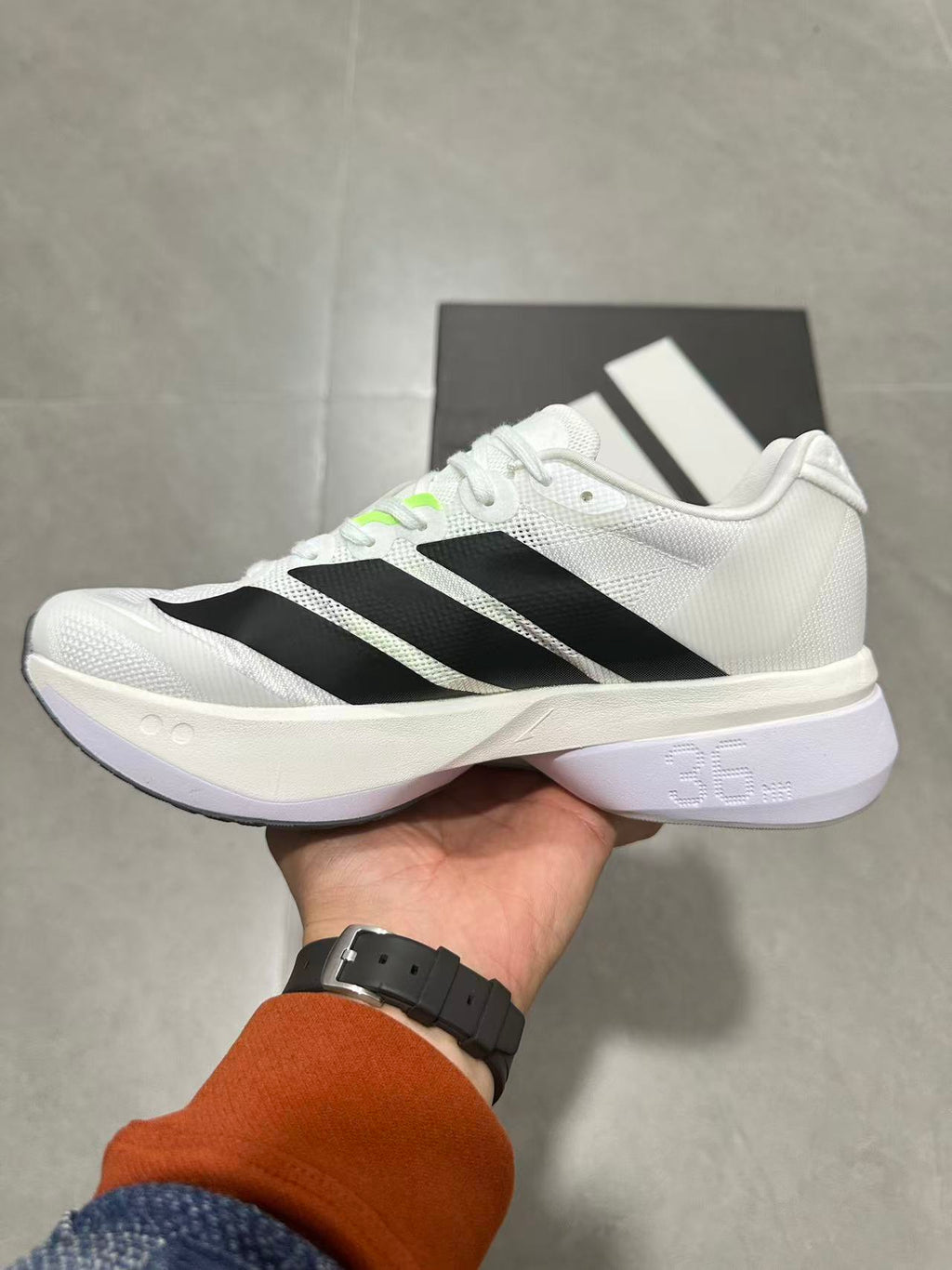 Adidas Lightstrike Pro Running Shoes in White Black - product image from the listing.
