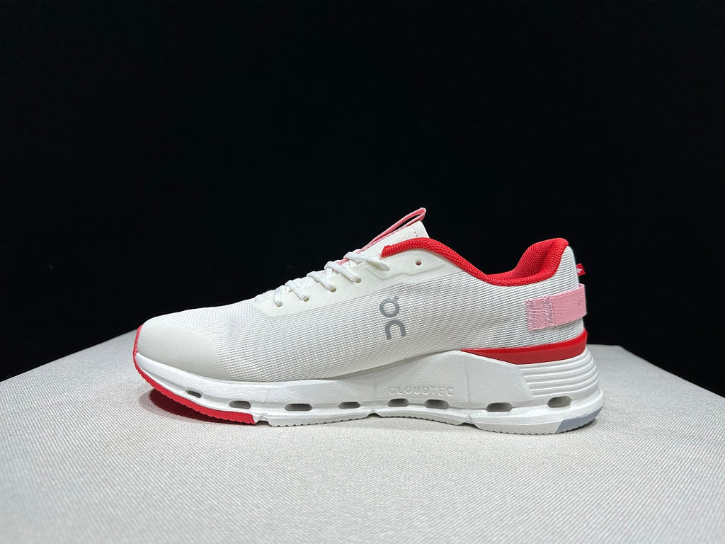 On Cloudnova Form 2 Sneakers in White and Red - product image from the listing.