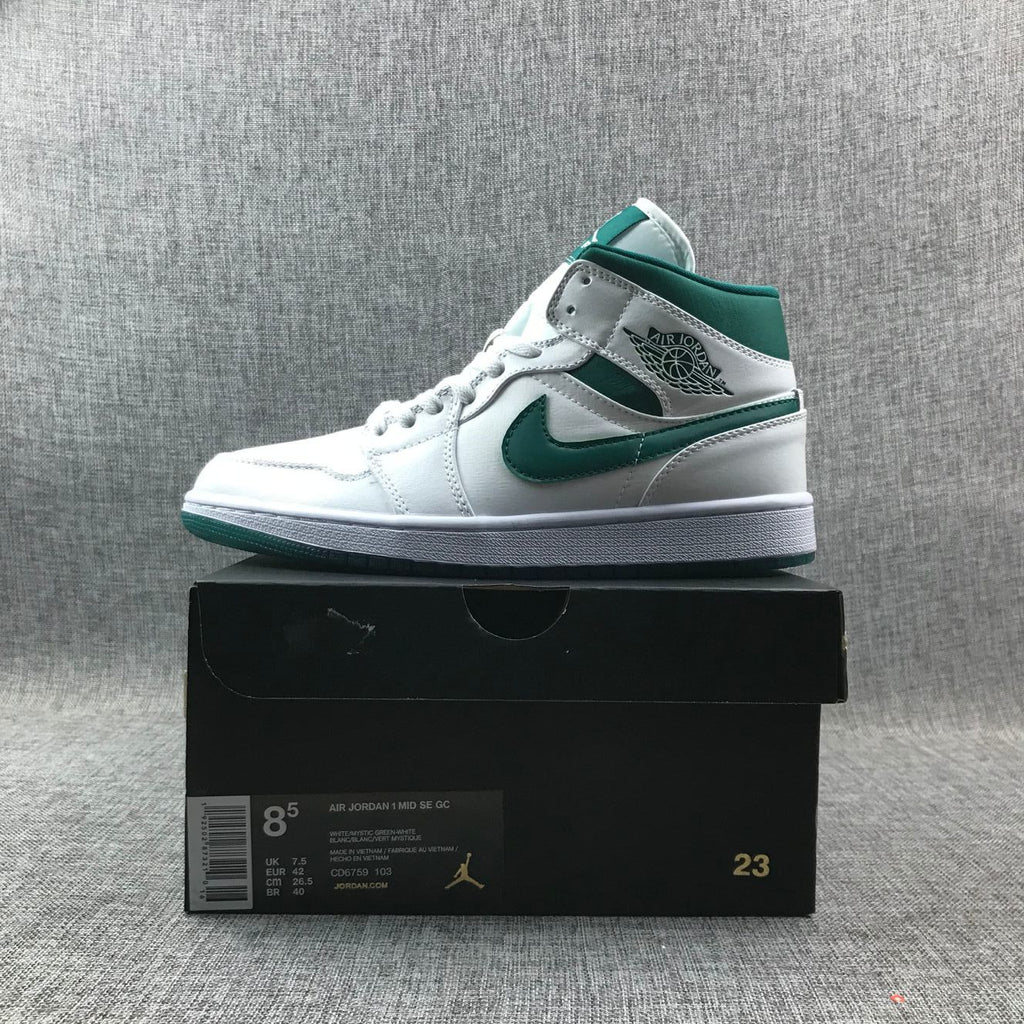 Air Jordan 1 Mid SE GC Mystic Sneakers in Green CD6759-103 - product image from the listing.