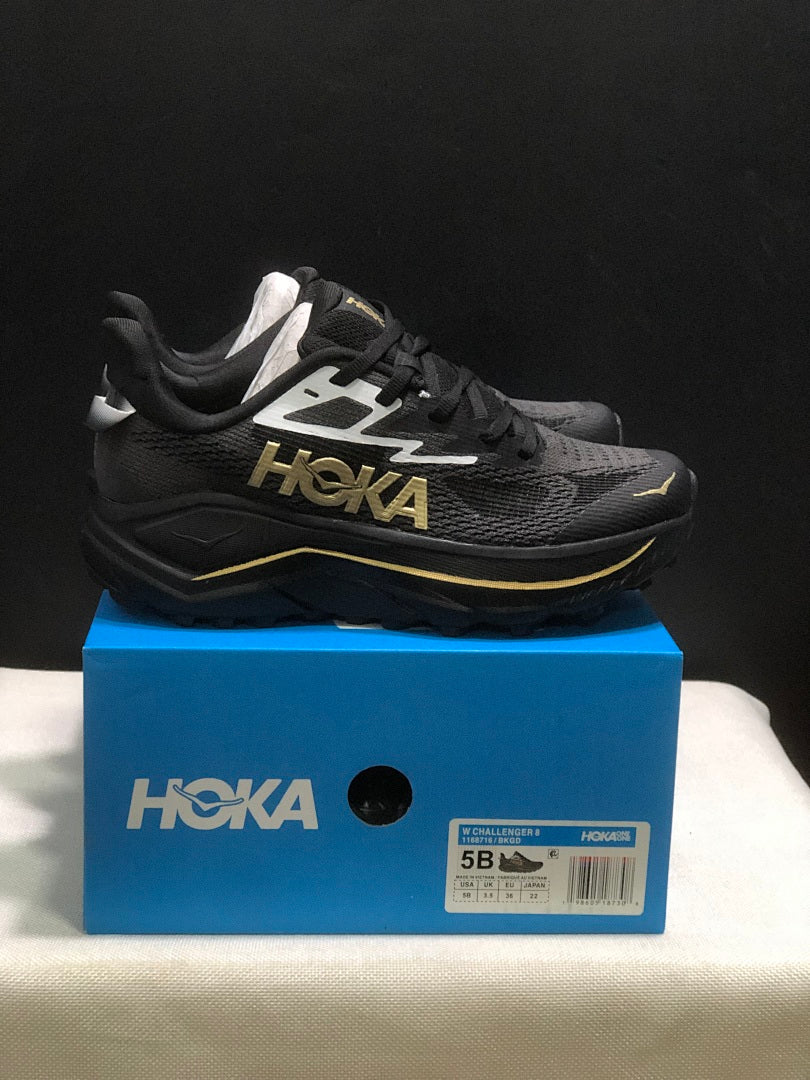 HOKA Challenger 8 Trail Running Shoes in Black - product image from the listing.