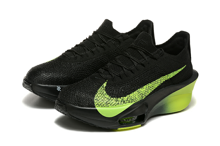 Nike Air Zoom Alphafly Next% Running Shoes in Black Volt - product image from the listing.