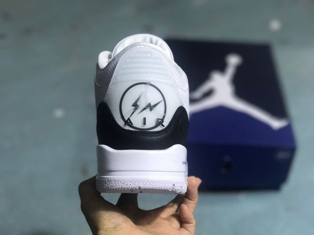 Jordan 3 Lightning Sneakers in White Black DA3595-100 - product image from the listing.