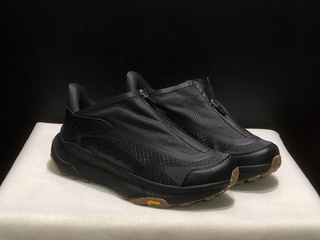 HOKA Project Transport Black Zip-Closure Trainers - product image from the listing.