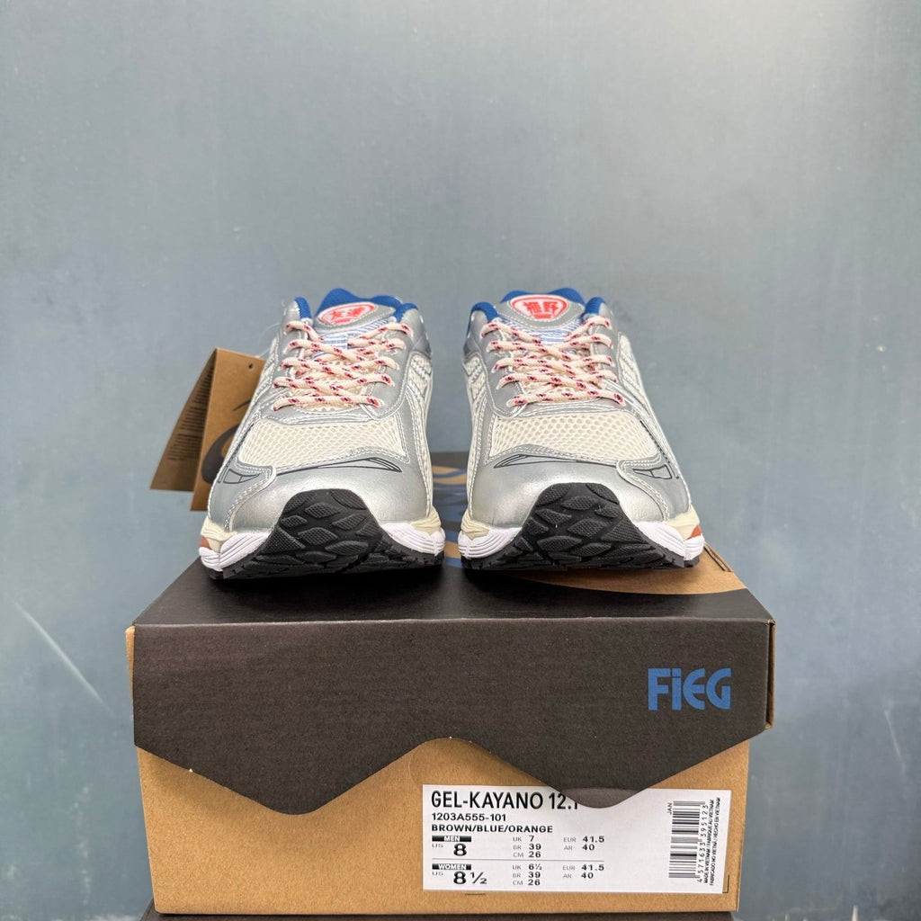 ASICS GEL-KAYANO 12.1 Sneakers in Brown Blue Orange - product image from the listing.