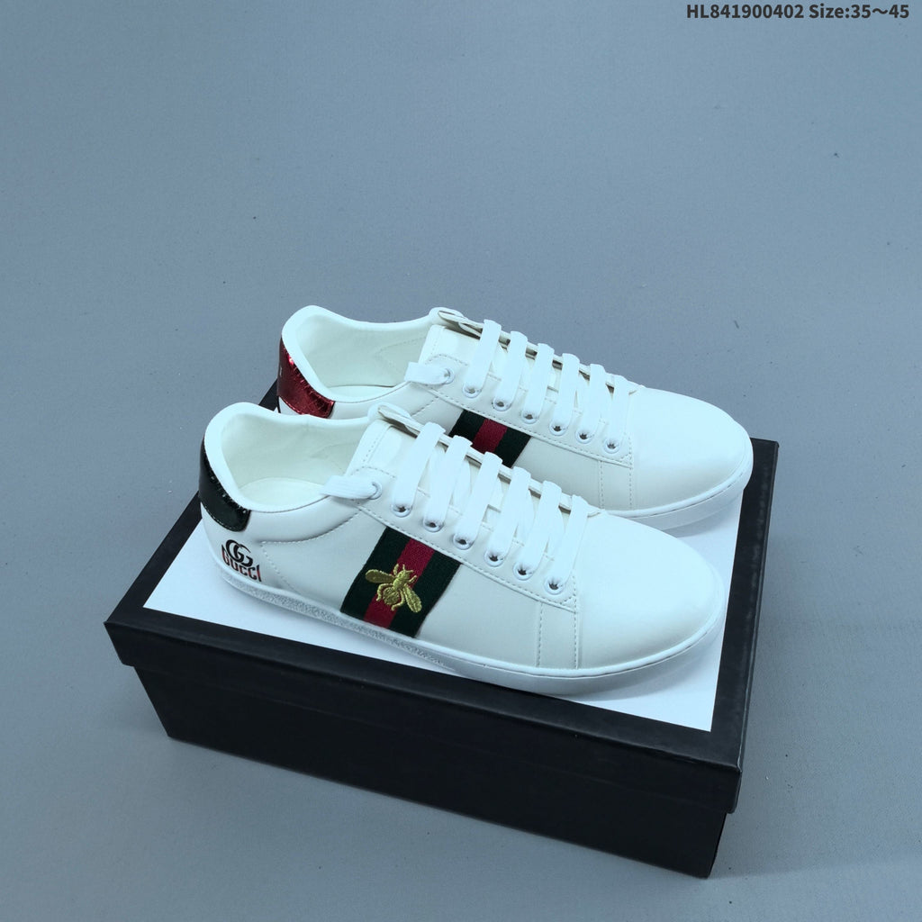 Gucci White Low-Cut Sneakers with Logo Webbing - product image from the listing.