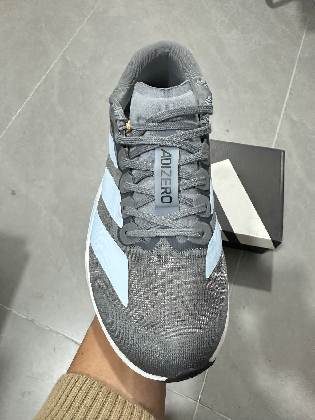 adidas Lightstrike Pro Running Shoes, in Grey and White JS4489 - product image from the listing.