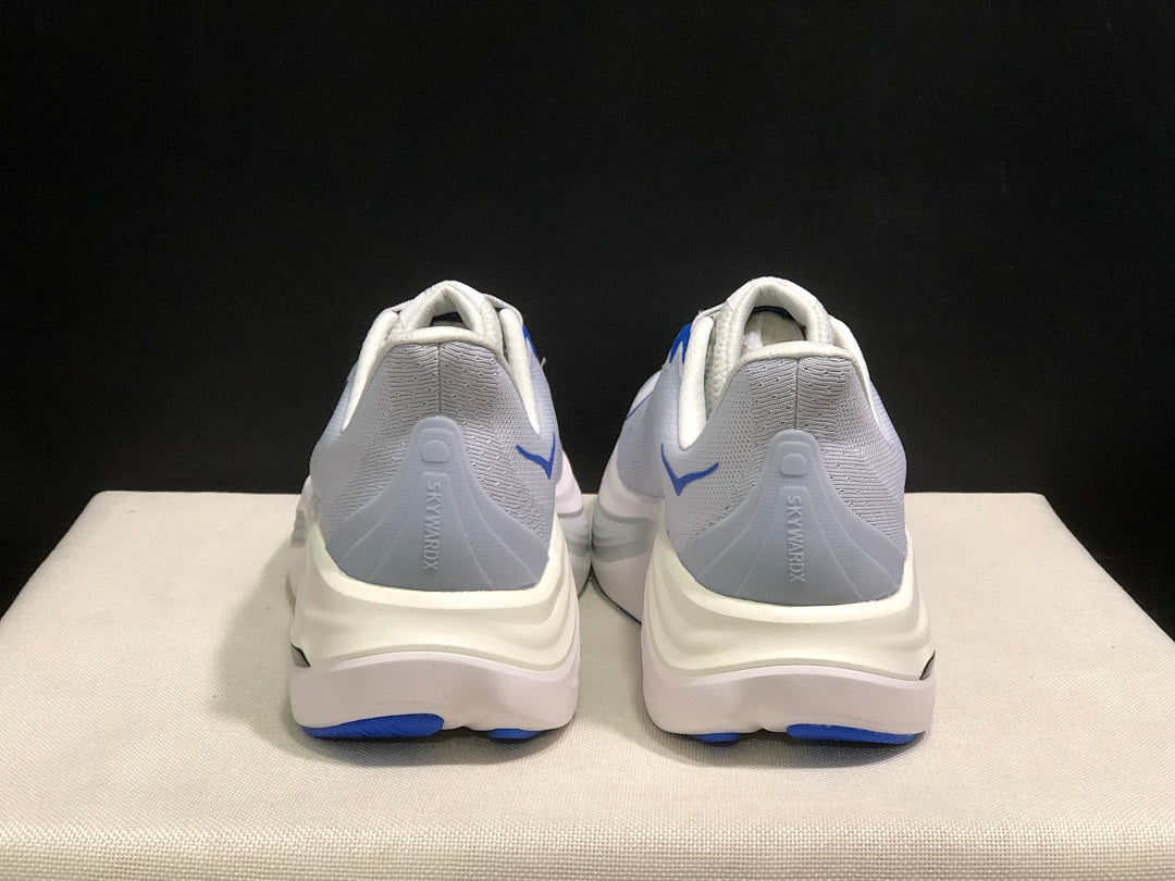 White and Blue HOKA Skyward X Running Shoes - product image from the listing.