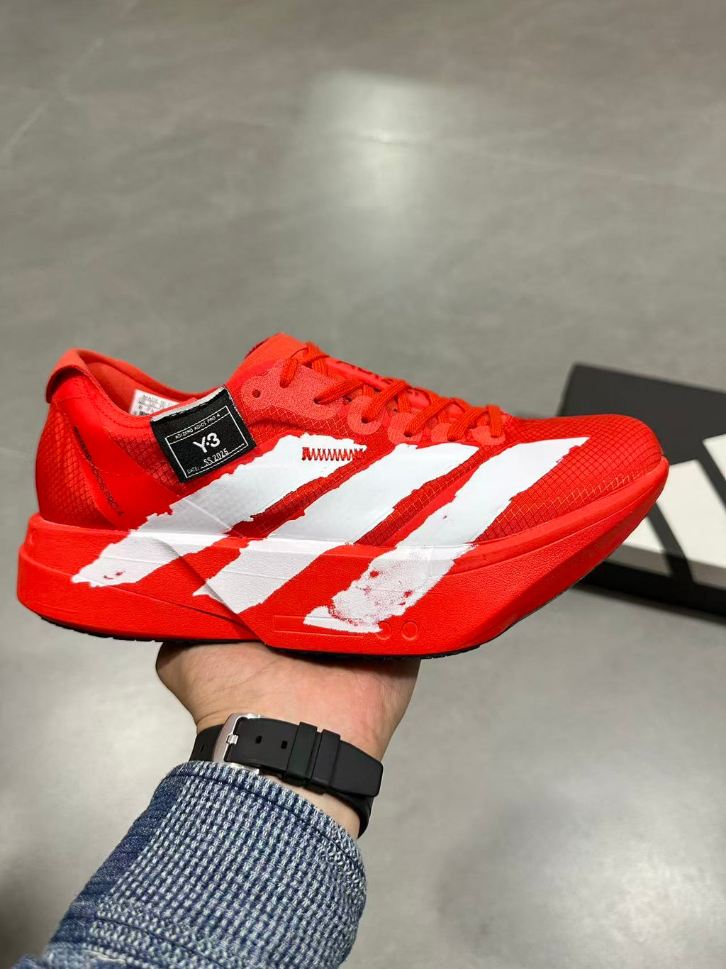 Adidas Adizero Adios Pro 4 Running Shoes in Red White JR6659 - product image from the listing.