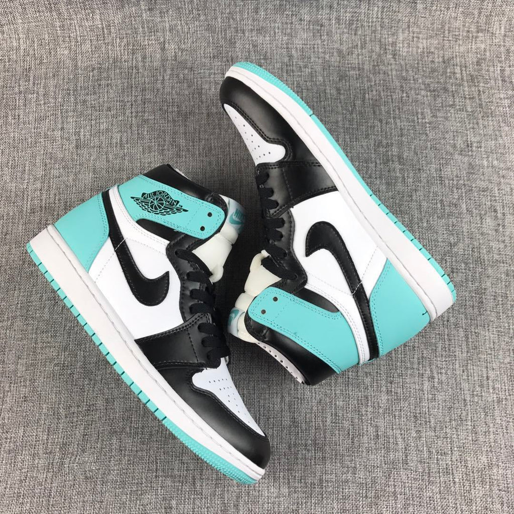 Air Jordan 1 High Mint Green Black White Sneakers - product image from the listing.