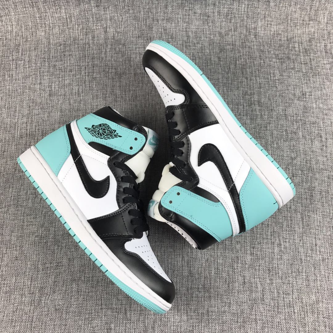 Air Jordan 1 High Mint Green Black White Sneakers - product image from the listing.