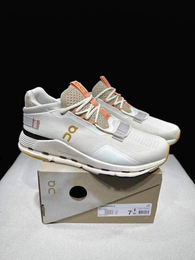 Ivory and Orange On Cloudnova 2 Sneakers - product image from the listing.