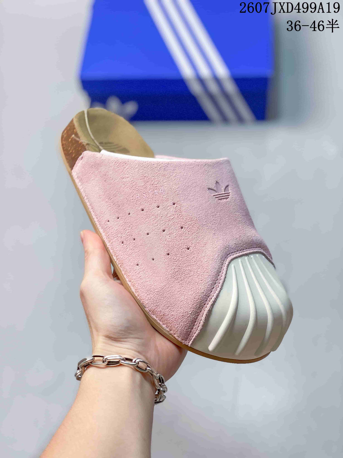 adidas Adimule Mule Slides in Grey and Pink 2607JXD499A19 - product image from the listing.