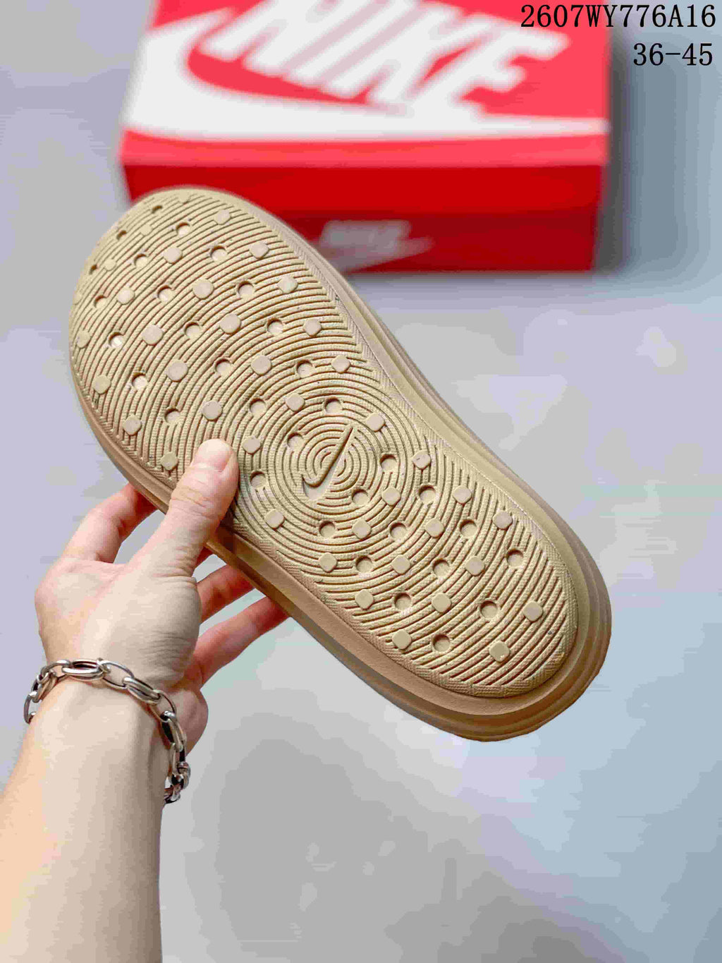 Nike ReactX Rejuven8 Clogs in Tan 2607WY776A16 - product image from the listing.