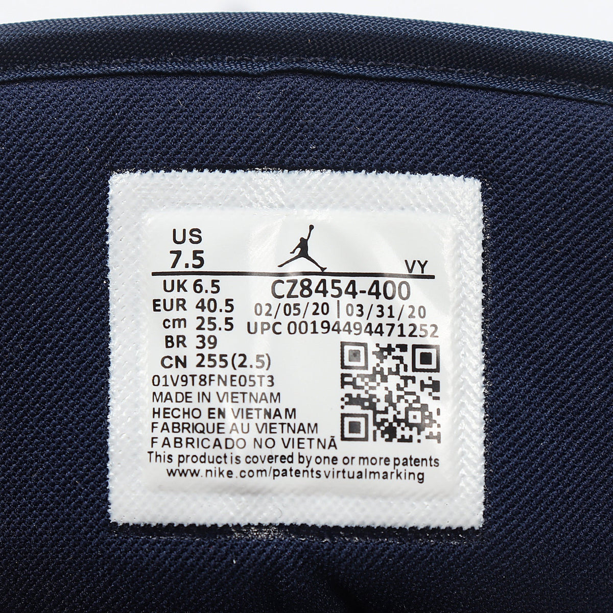 Jordan 1 Low Patriot in Navy Red White CZ8454-400 - product image from the listing.