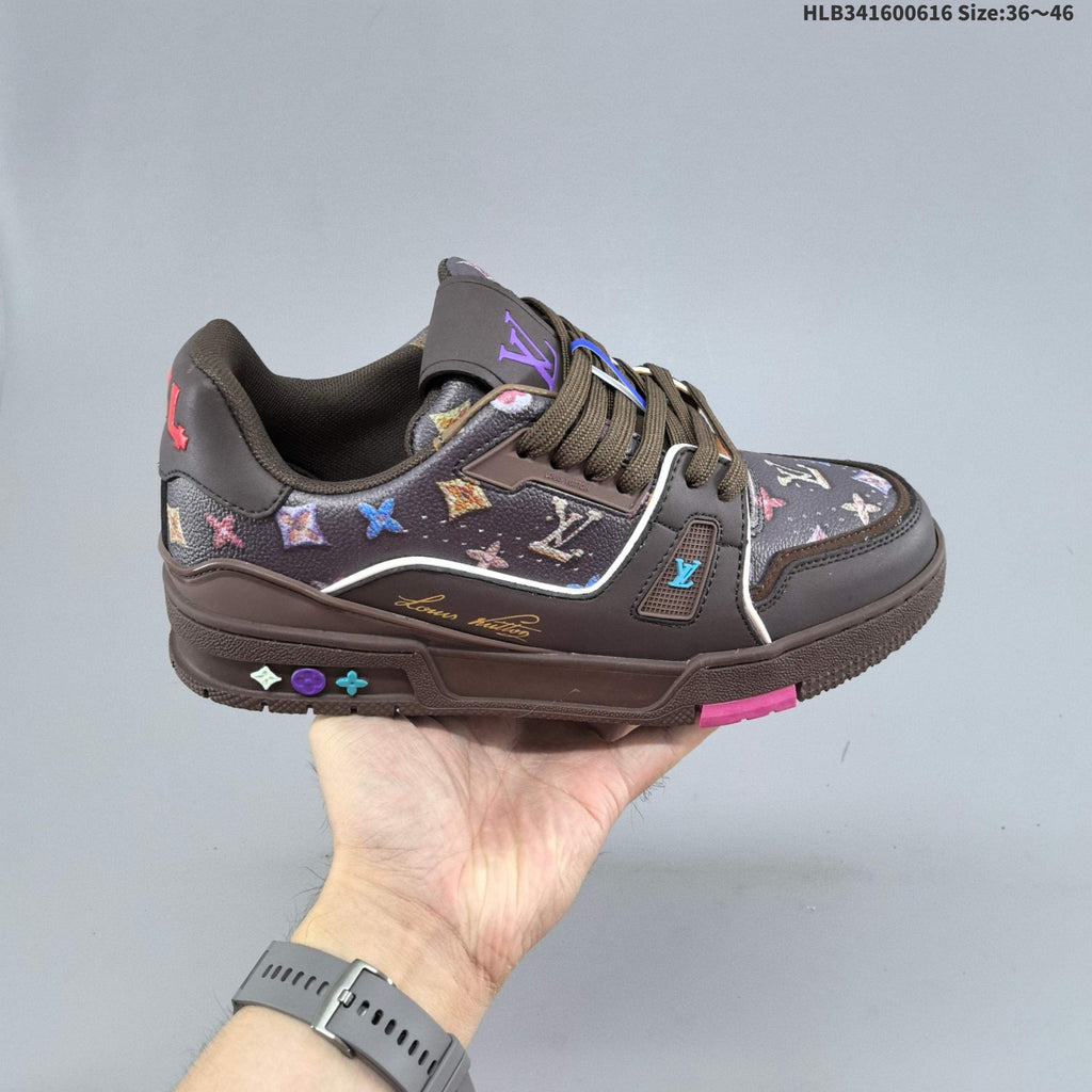 Louis Vuitton Trainer Trainers in Brown Monogram Print - product image from the listing.